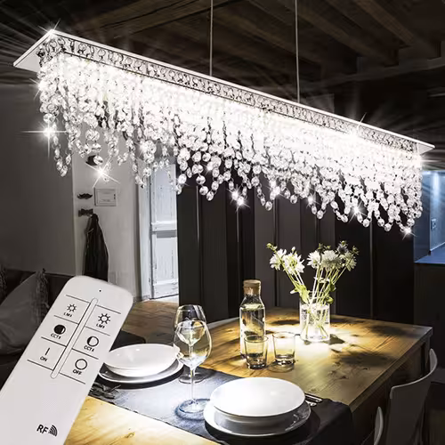 Kristall Pendellampe mit Fernbedienung