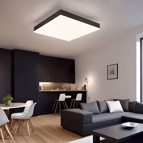 flache Deckenleuchte in schwarz